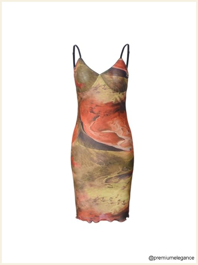 Bodycon Wrap Mini Dress With Adjustable Spaghetti Straps Sheer